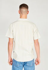 Kronstadt Cuba Linen Stripe 02 S/S shirt Shirts S/S Sand