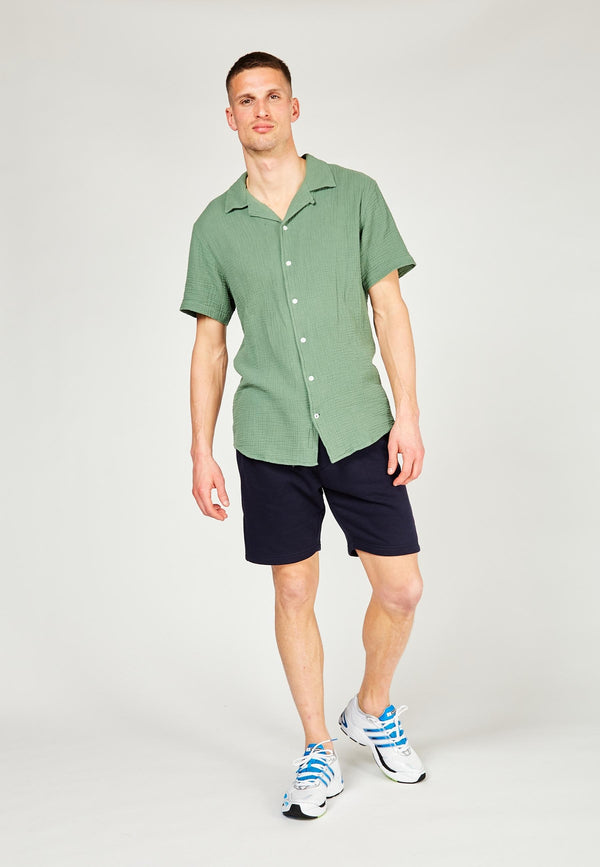 Kronstadt Cuba Muslin S/S shirt Shirts S/S Ivy Green