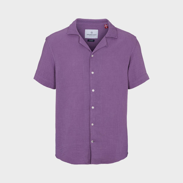 Kronstadt Cuba Muslin S/S shirt Shirts S/S Lavender