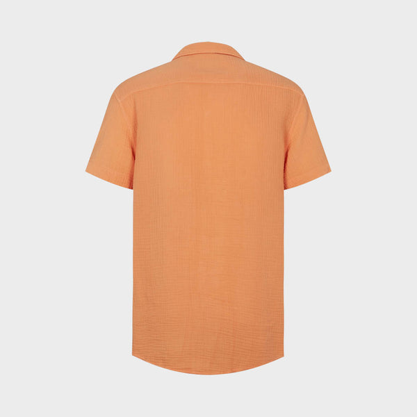 Kronstadt Cuba Muslin S/S shirt Shirts S/S Papaya