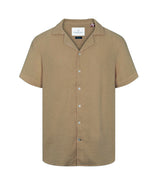 Kronstadt Cuba Muslin S/S shirt Shirts S/S Sepia tint brown