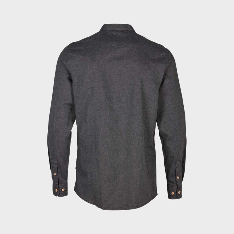 Kronstadt Dean Diego Cotton henley shirt Shirts L/S Dark grey
