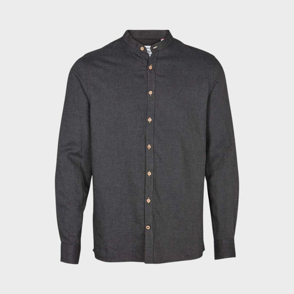 Kronstadt Dean Diego Cotton henley shirt Shirts L/S Dark grey