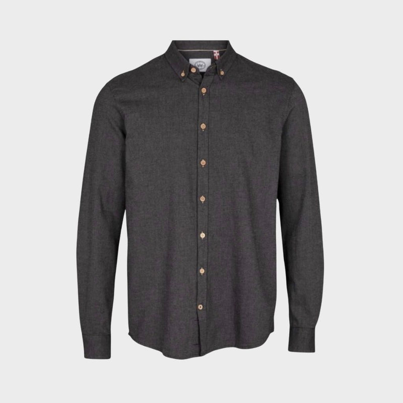 Kronstadt Dean Diego Cotton shirt Shirts L/S Dark grey
