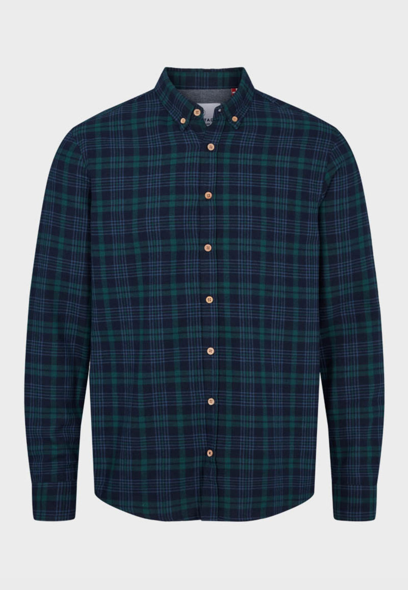 Kronstadt Dean Flannel check 30 Shirts L/S Green / Navy