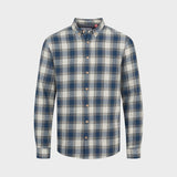 Kronstadt Dean Flannel check shirt Shirts L/S Grey / Blue