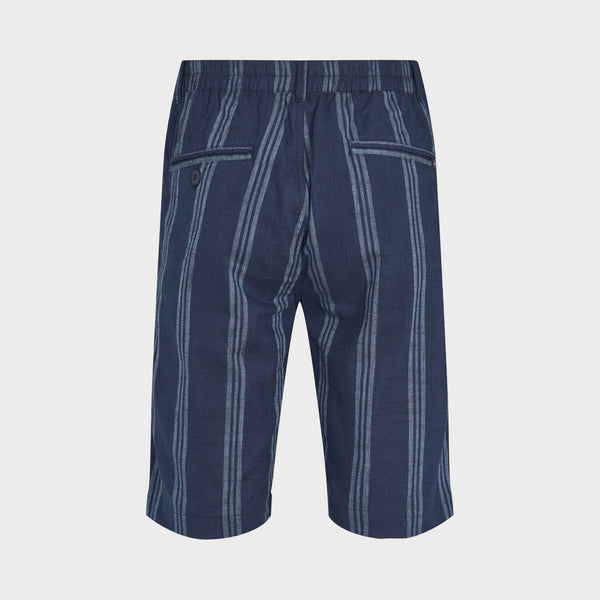 Kronstadt Hector Poplin Stripe 01 shorts Shorts Navy / Blue