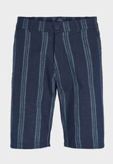 Kronstadt Hector Poplin Stripe 01 shorts Shorts Navy / Blue