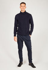 Kronstadt Holton Recycled cotton roll neck knit Knits Navy