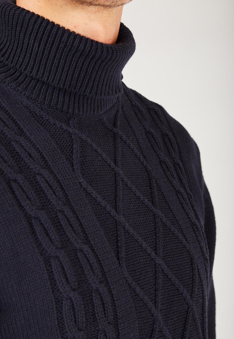 Kronstadt Holton Recycled cotton roll neck knit Knits Navy