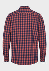 Kronstadt Johan Check Gr.18 shirt Shirts L/S Dusty red