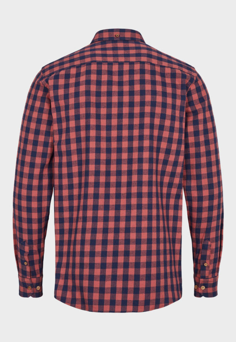 Kronstadt Johan Check Gr.18 shirt Shirts L/S Dusty red
