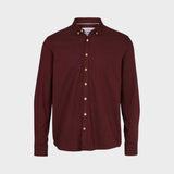 Kronstadt Johan Diego Cotton shirt Shirts L/S Bordeaux mel