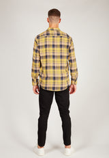 Kronstadt Johan Flannel check 23 shirt Shirts L/S Army / Navy / Yellow