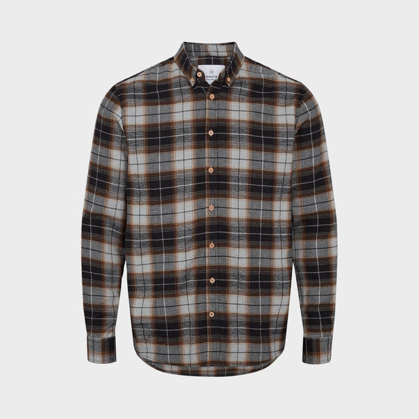Kronstadt Johan Flannel check 26 shirt Shirts L/S Black / Grey