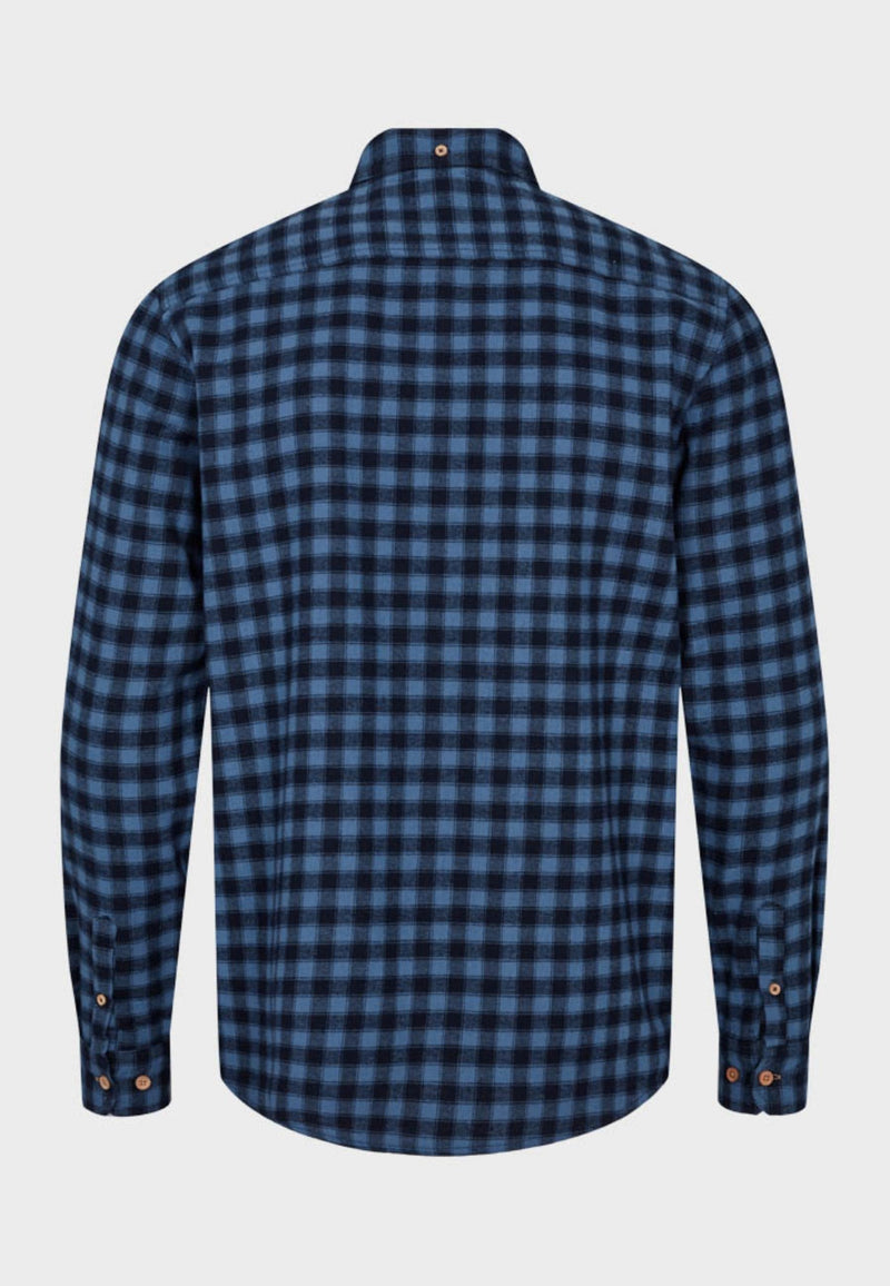 Kronstadt Johan Flannel check 33 shirt Shirts L/S Navy / Blue