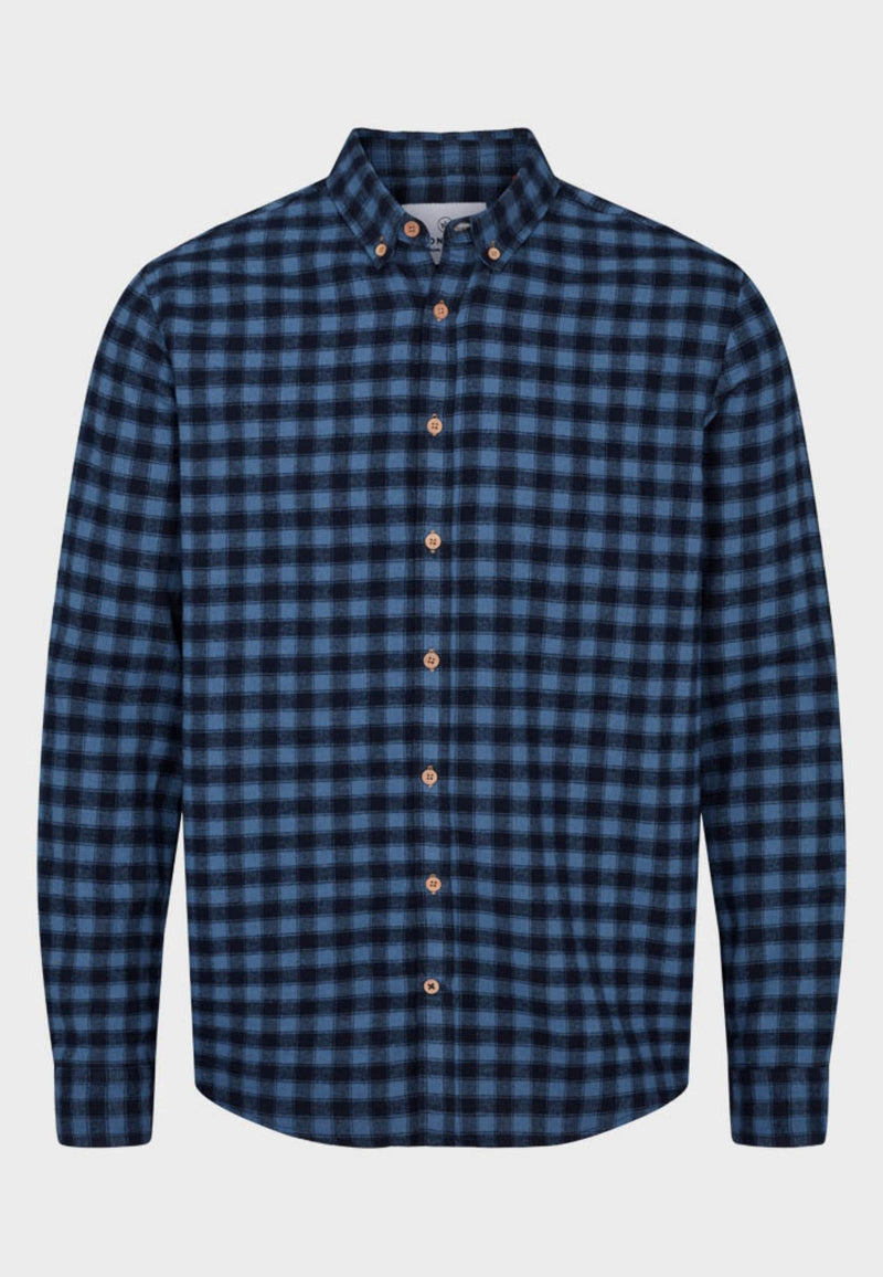 Kronstadt Johan Flannel check 33 shirt Shirts L/S Navy / Blue