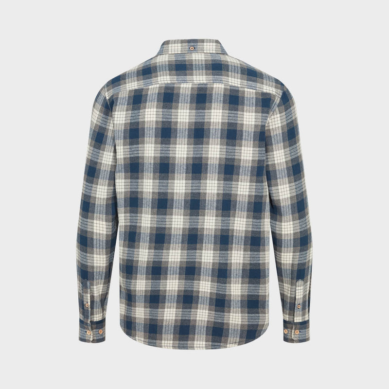 Kronstadt Johan Flannel check shirt Shirts L/S Grey / Blue