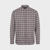 Kronstadt Johan Flannel checked shirt Shirts L/S Light Grey