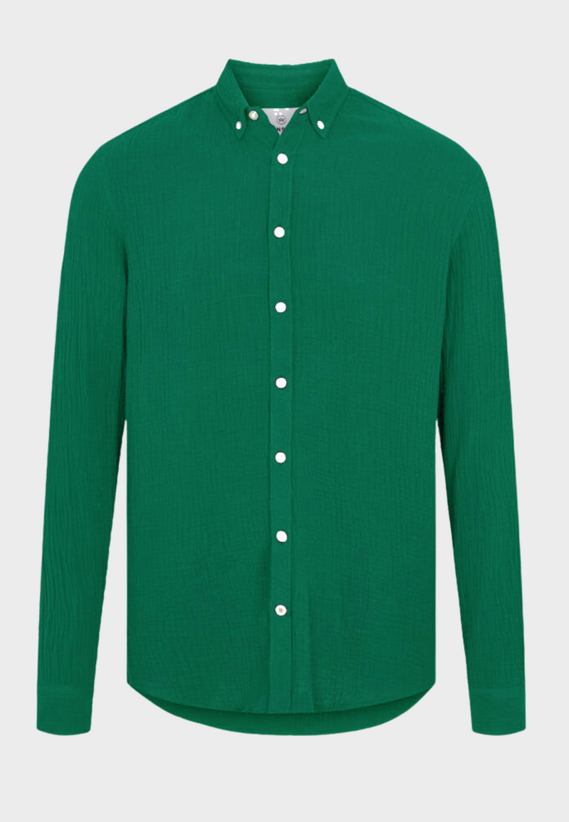 Kronstadt Johan Muslin shirt Shirts L/S Ivy Green