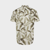 Kronstadt Johan Poplin Big Leaves S/S shirt Shirts S/S Army