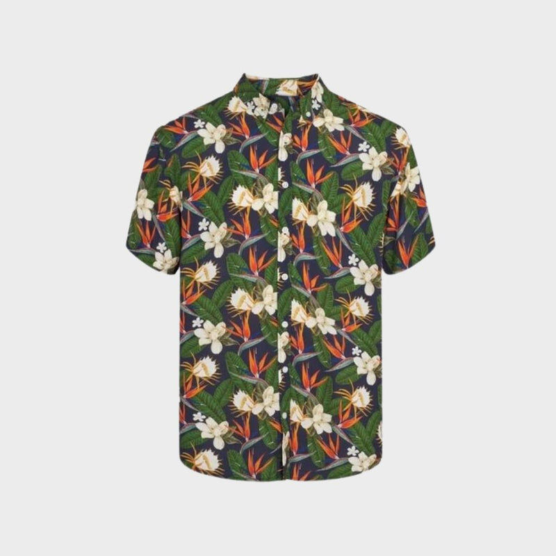 Kronstadt Johan Tropical vibes S/S shirt Shirts S/S Navy