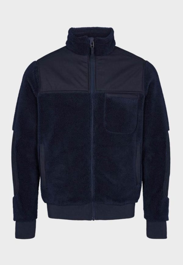 Kronstadt Kayson Teddy rib zip jacket Outerwear Navy