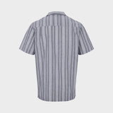Kronstadt Ramon Cuba Linen Stripe 04 S/S shirt Shirts S/S Dutch Blue