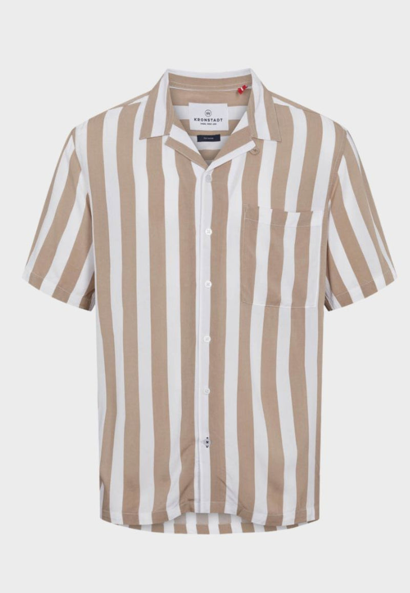 Kronstadt Ramon Cuba big stripe S/S shirt Shirts S/S Desert sand