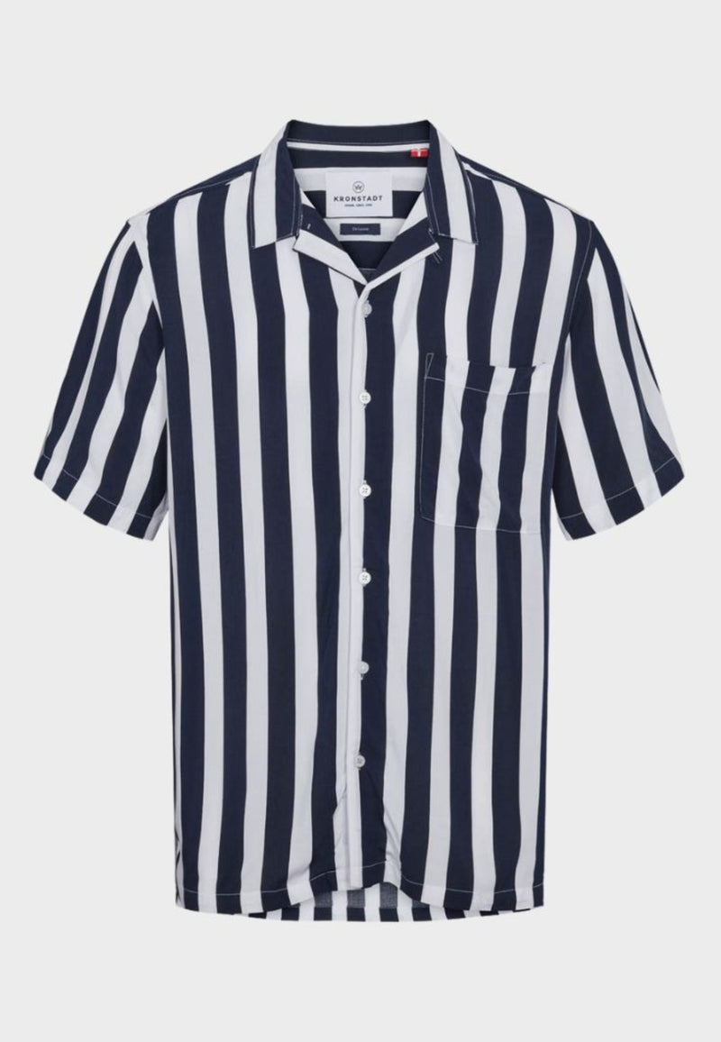 Kronstadt Ramon Cuba big stripe S/S shirt Shirts S/S Navy