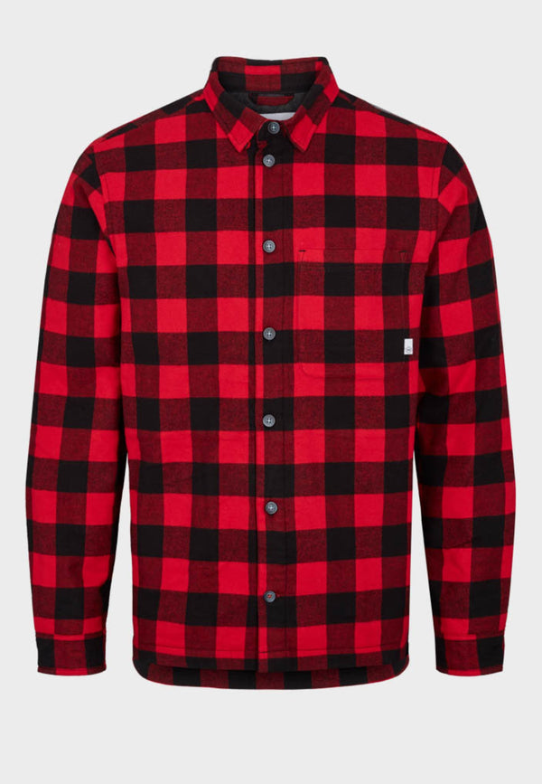 Kronstadt Ramon Flannel check 12 quilt overshirt Overshirts Red / Black