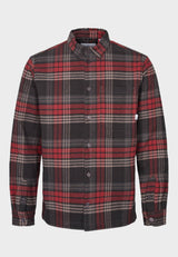 Kronstadt Ramon Flannel check 20 quilt overshirt Overshirts Dark Grey / Red