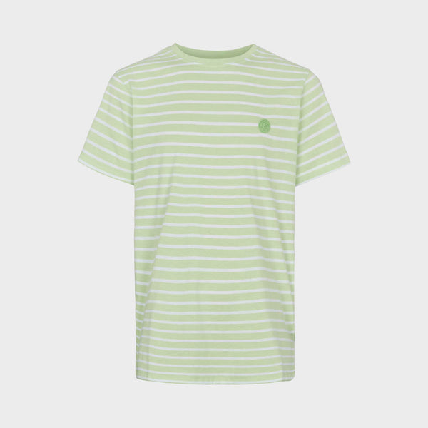 Kronstadt Kids Timmi Kids Organic/Recycled striped t-shirt T-shirts - kids Paradise Green / White