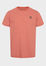 Kronstadt Timmi Organic/Recycled striped t-shirt Tee Burned Orange