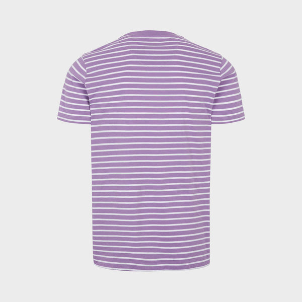 Kronstadt Timmi Organic/Recycled striped t-shirt Tee Lavender / White