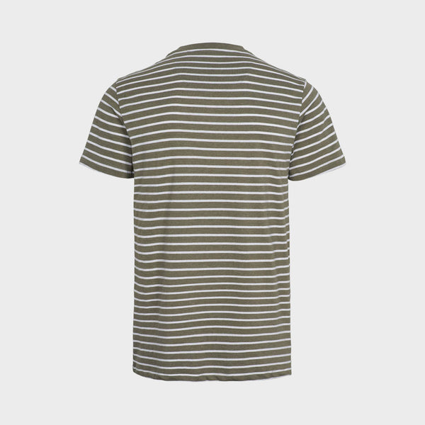 Kronstadt Timmi Organic/Recycled striped t-shirt Tee Moss Mel