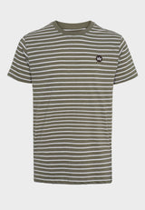 Kronstadt Timmi Organic/Recycled striped t-shirt Tee Moss Mel