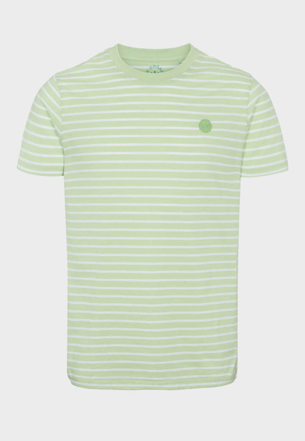 Kronstadt Timmi Organic/Recycled striped t-shirt Tee Paradise Green / White