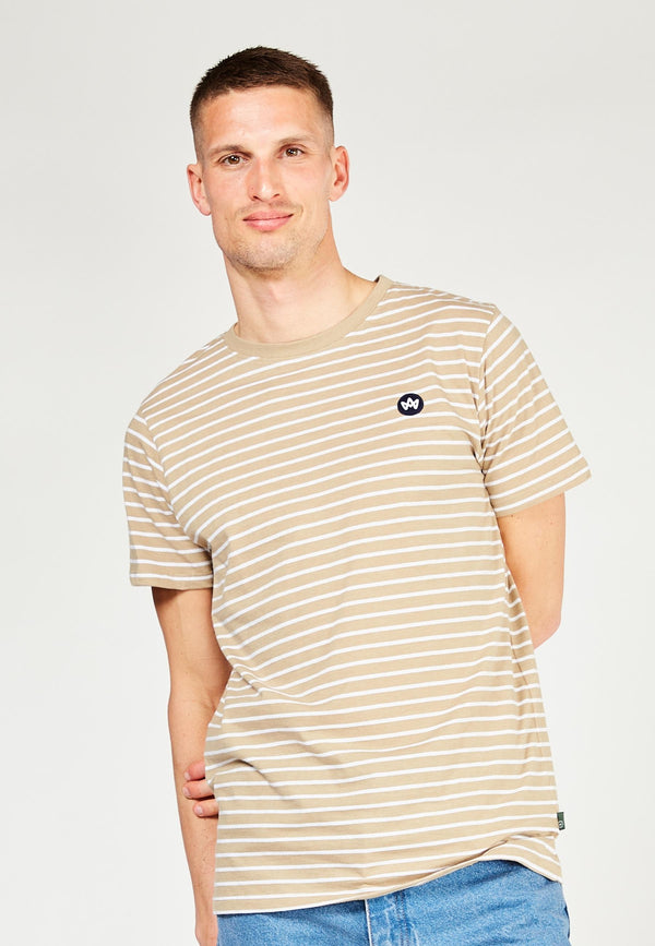 Kronstadt Timmi Organic/Recycled striped t-shirt Tee Sand