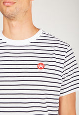Kronstadt Timmi Organic/Recycled striped t-shirt Tee White/Navy