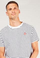 Kronstadt Timmi Organic/Recycled striped t-shirt Tee White/Navy