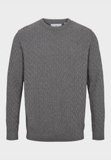 Bertil Cotton crew neck knit - Anthracite - Kronstadtbrand