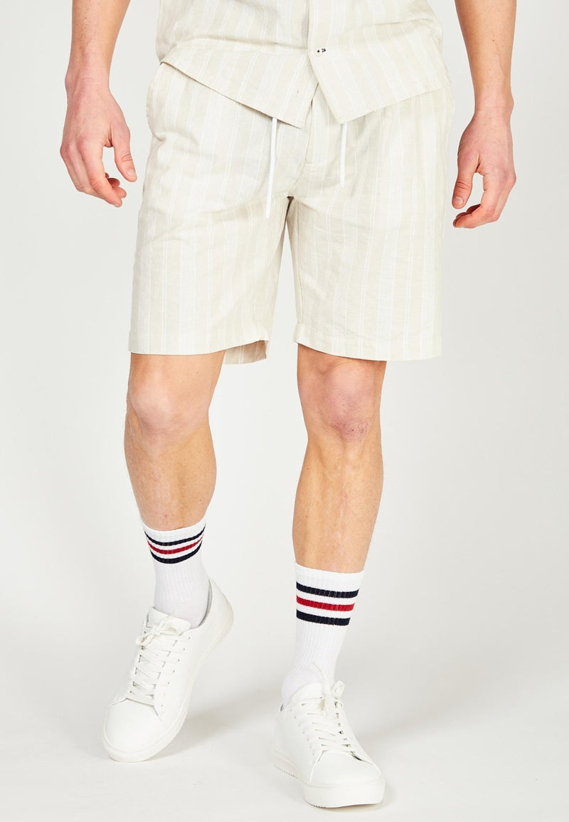 Chill Linen Stripe 02 Shorts - Sand - Kronstadtbrand