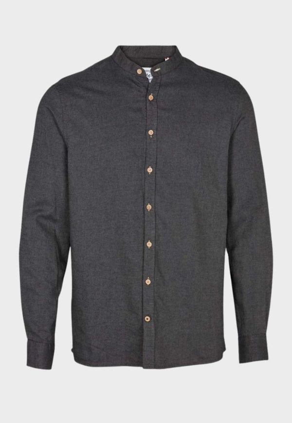 Dean Diego Cotton henley shirt - Dark grey - Kronstadtbrand