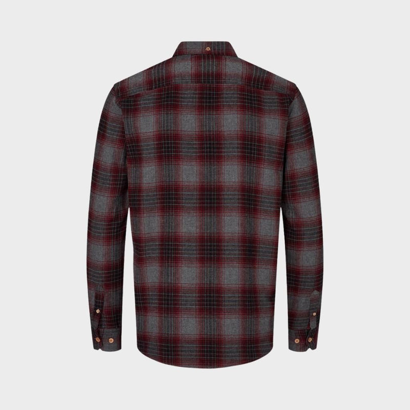 Dean Flannel check 11 shirt - Dark Grey / Red - Kronstadtbrand