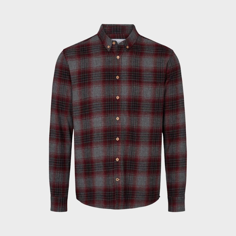Dean Flannel check 11 shirt - Dark Grey / Red - Kronstadtbrand