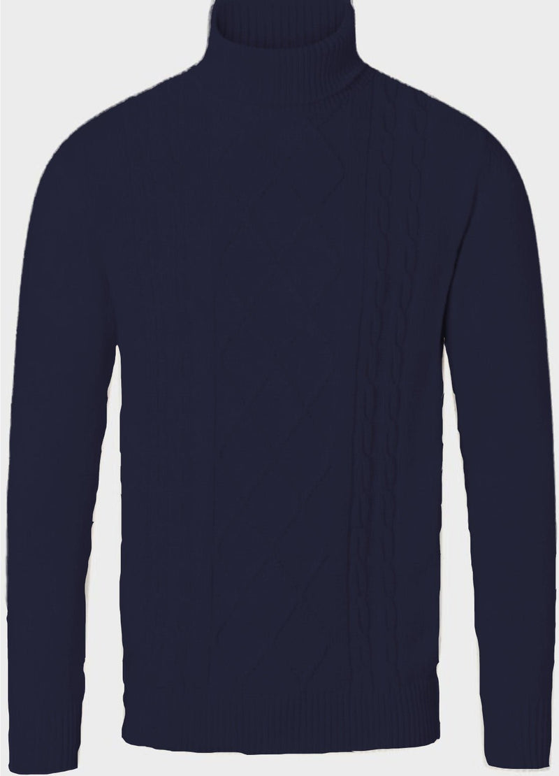 Holton Recycled cotton roll neck knit - Navy - Kronstadtbrand