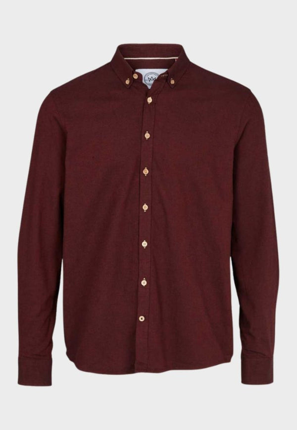 Johan Diego Cotton shirt - Bordeaux mel - Kronstadtbrand