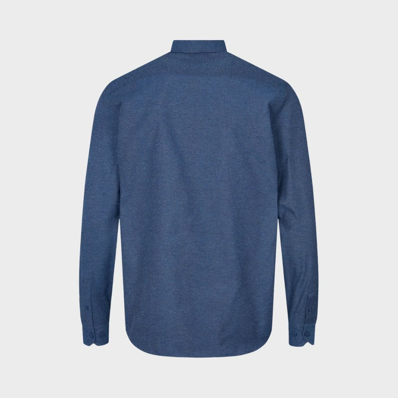 Johan Herringbone Flannel shirt - Blue - Kronstadtbrand
