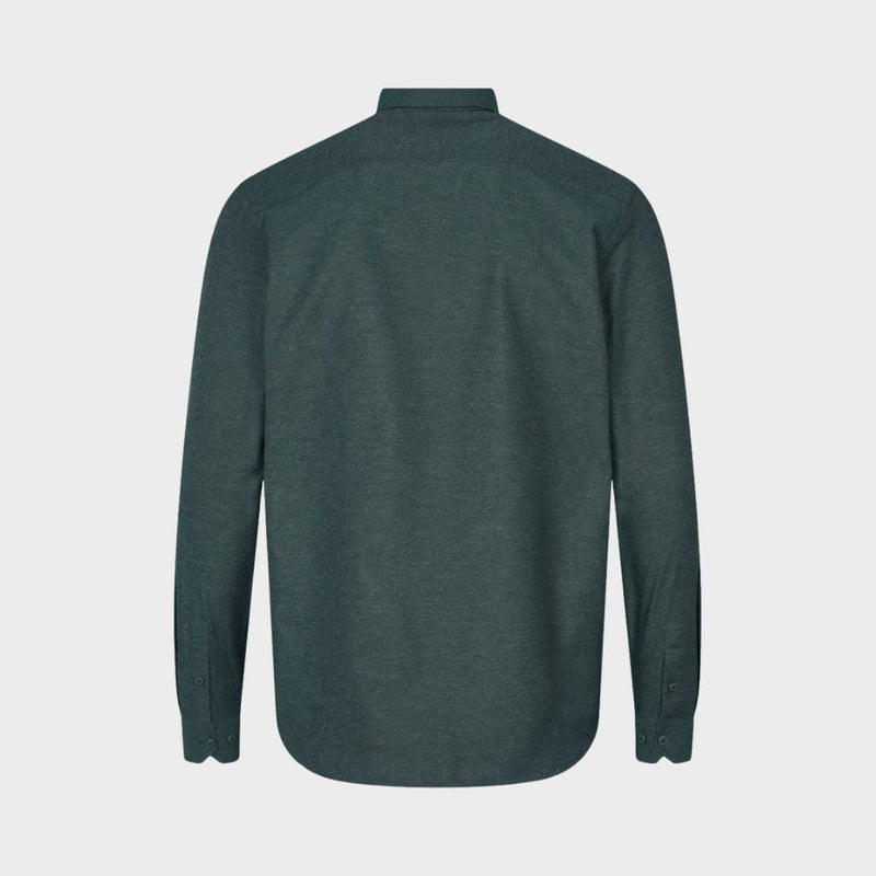 Johan Herringbone Flannel shirt - Khaki Green - Kronstadtbrand